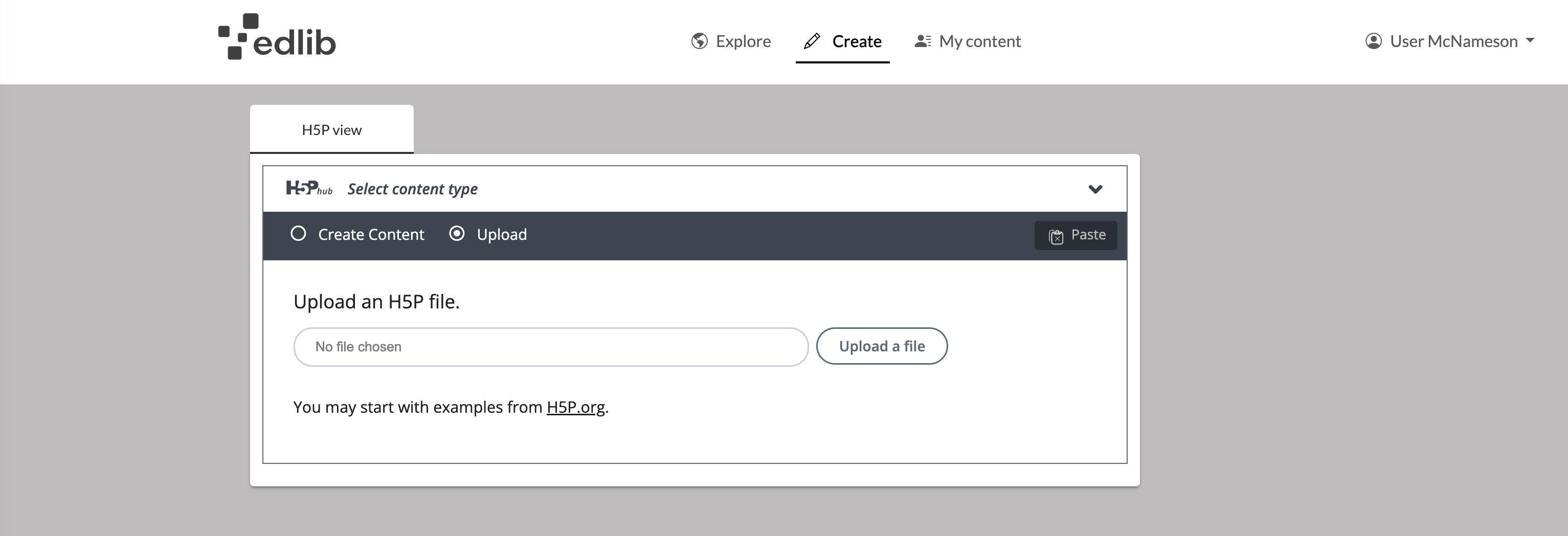 Upload an H5P